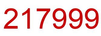 Number 217999 red image