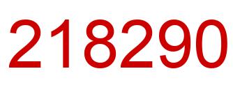 Number 218290 red image