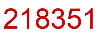 Number 218351 red image