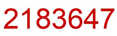 Number 2183647 red image