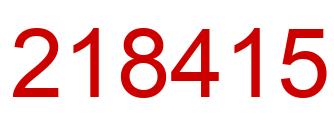 Número 218415 imagen rojo