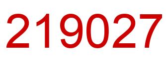 Number 219027 red image