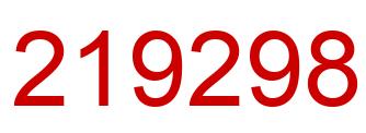 Number 219298 red image