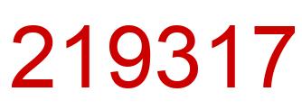 Number 219317 red image