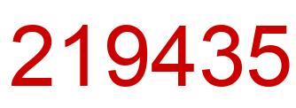 Number 219435 red image