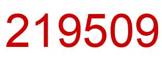 Number 219509 red image