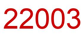 Number 22003 red image