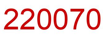 Number 220070 red image