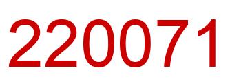 Number 220071 red image