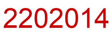 Number 2202014 red image