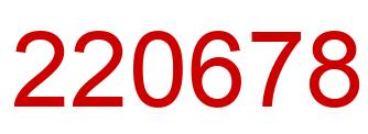 Number 220678 red image