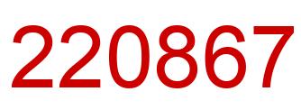 Number 220867 red image