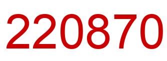 Number 220870 red image