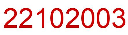 Number 22102003 red image