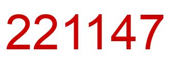 Number 221147 red image