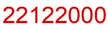 Number 22122000 red image