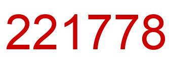Number 221778 red image