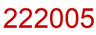 Number 222005 red image