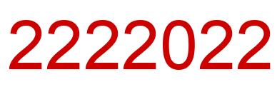 Número 2222022 imagen rojo