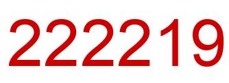 Number 222219 red image