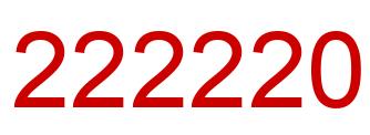 Number 222220 red image
