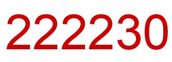 Number 222230 red image