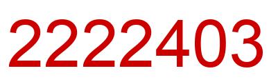 Number 2222403 red image
