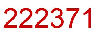 Number 222371 red image