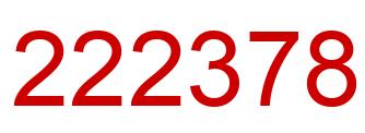 Number 222378 red image