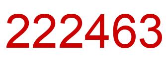 Number 222463 red image