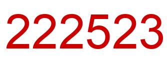 Number 222523 red image