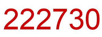 Number 222730 red image