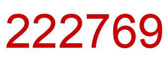 Number 222769 red image