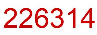 Number 226314 red image