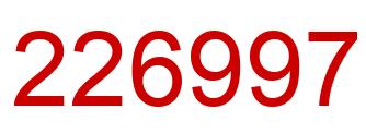 Number 226997 red image