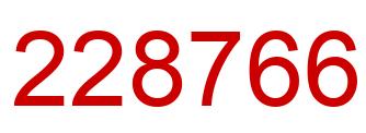 Number 228766 red image