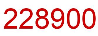Number 228900 red image