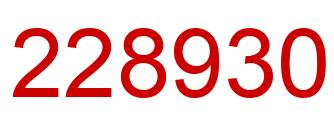 Number 228930 red image