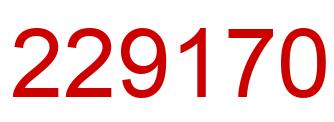 Number 229170 red image