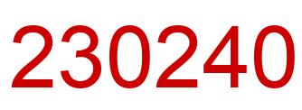 Number 230240 red image