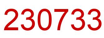 Number 230733 red image