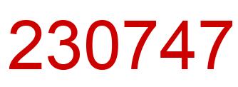 Number 230747 red image