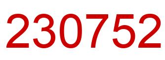 Number 230752 red image