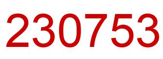 Number 230753 red image