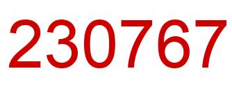 Number 230767 red image