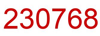 Number 230768 red image