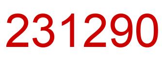Number 231290 red image