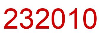 Number 232010 red image