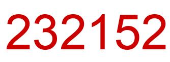 Number 232152 red image