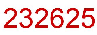 Number 232625 red image